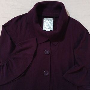 Nick & Mo Esp. For Nordstorm Deep Plum Purple Cardigan Sweater XL Bell Sleeve